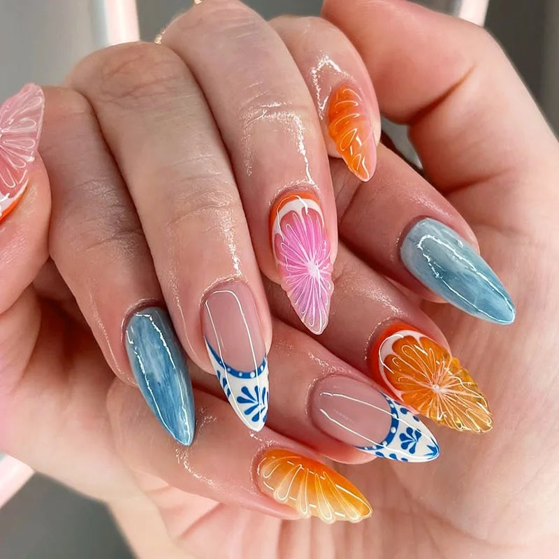 Charming Strawberry Almond Press-On Nails-6