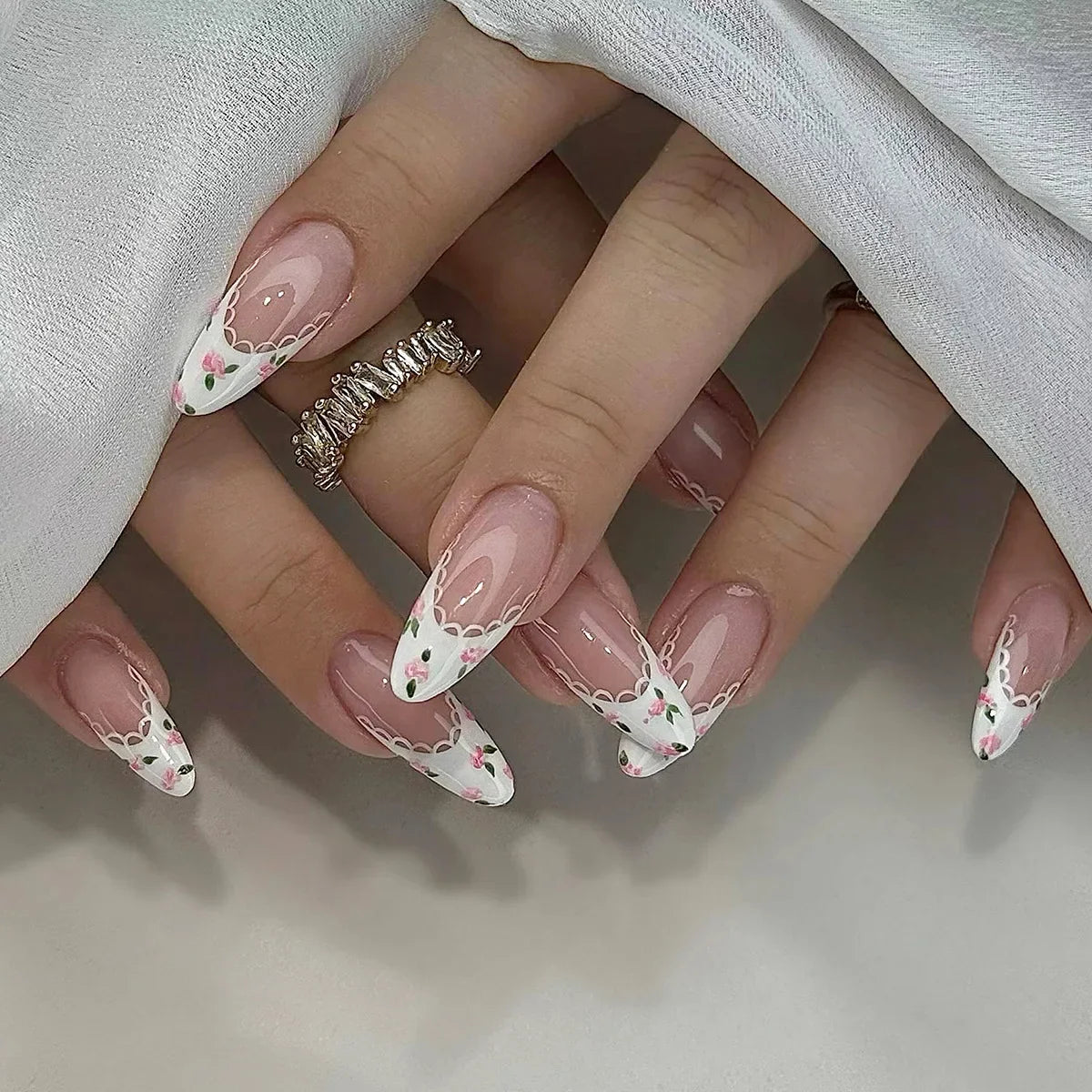 Charming Strawberry Almond Press-On Nails-7