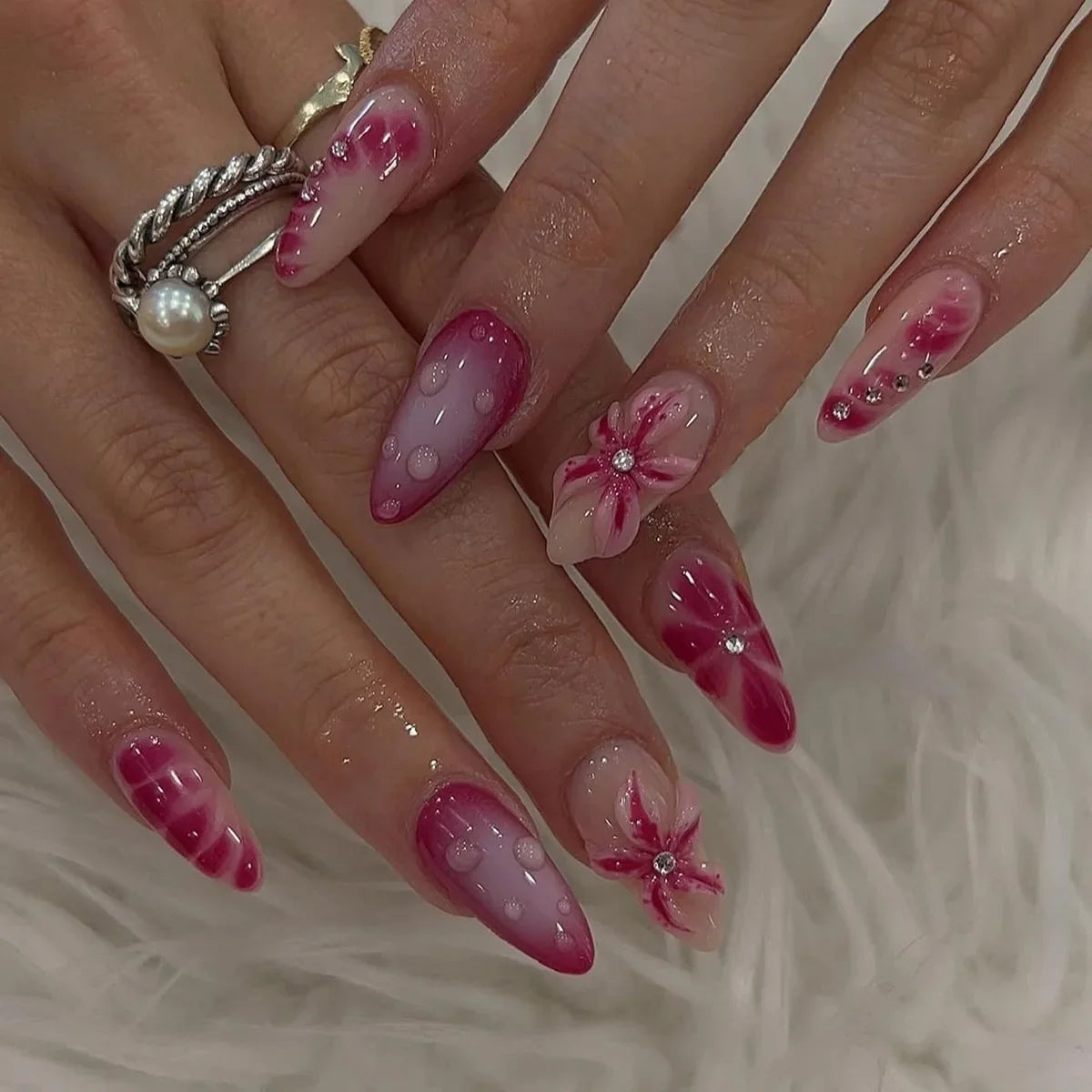 Charming Strawberry Almond Press-On Nails-11