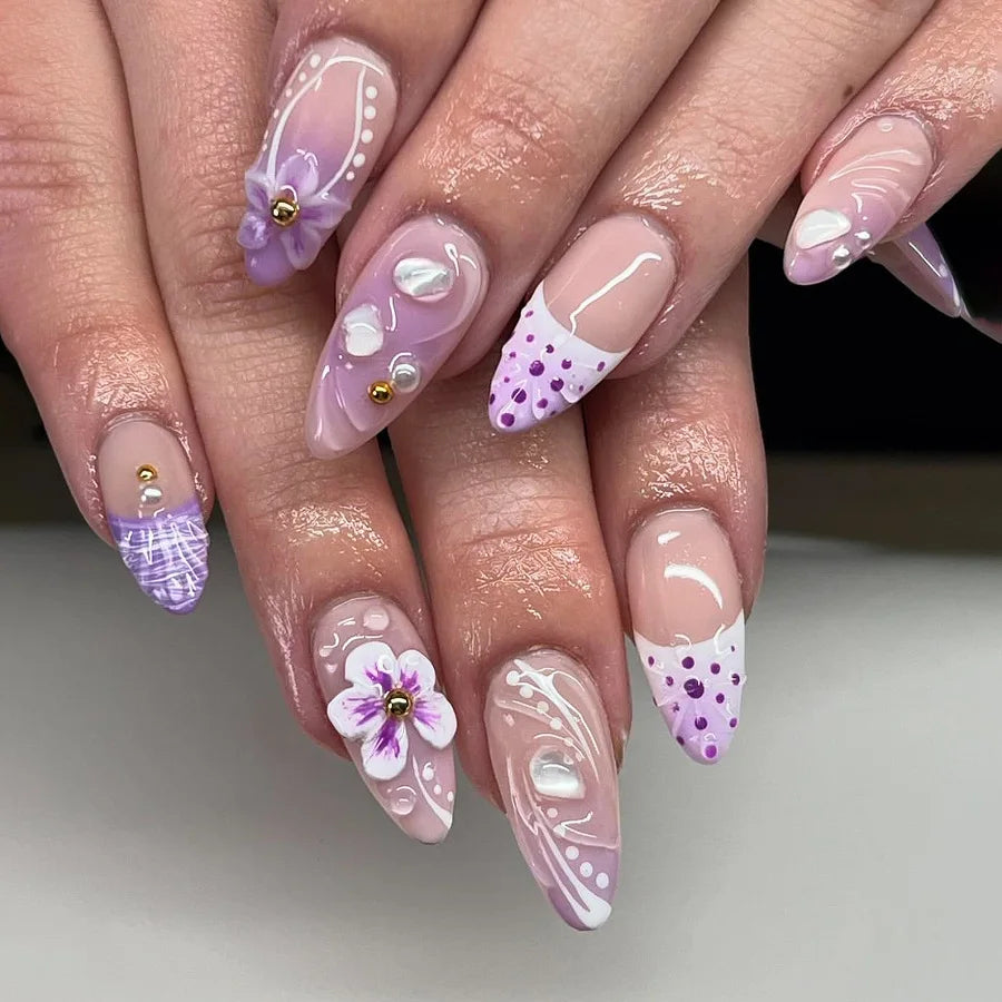 Charming Strawberry Almond Press-On Nails-12