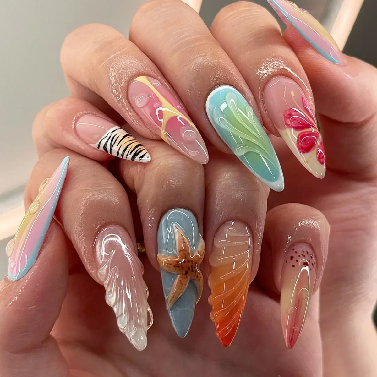 Charming Strawberry Almond Press-On Nails-15