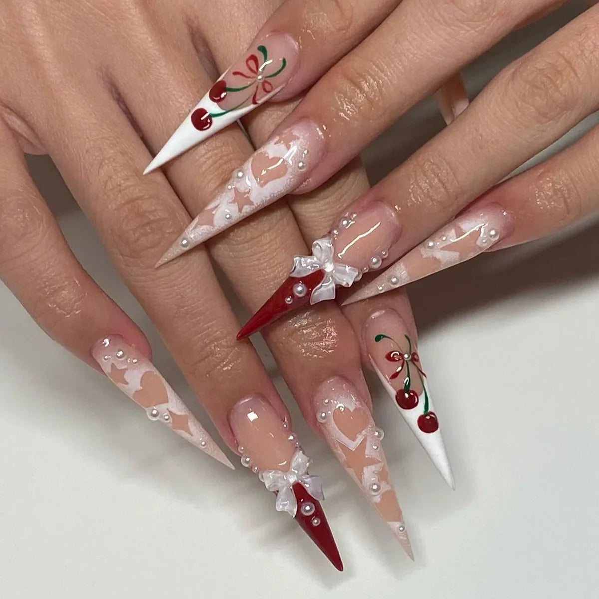 Chic Black Butterfly Nail Set-18