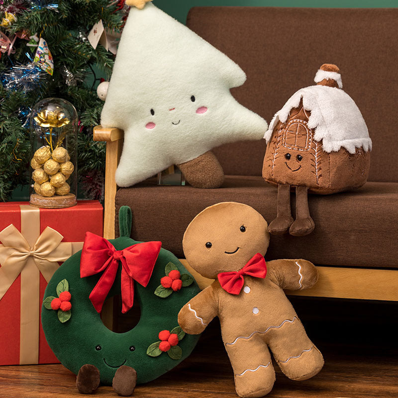 Christmas Gingerbread Man Igloo And Christmas Tree Plush Toy-3