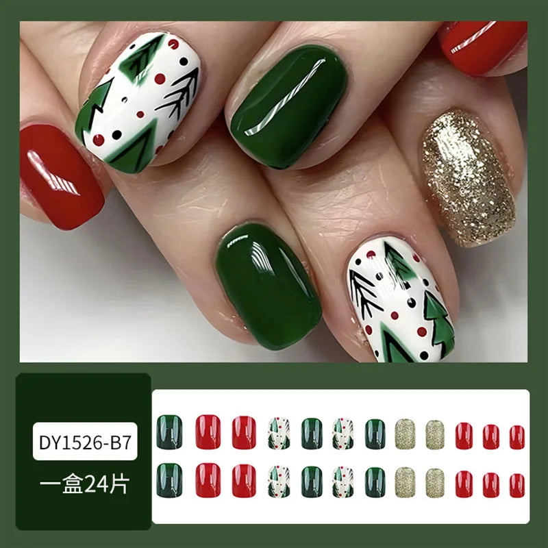 Christmas Glam Stiletto Nails-1