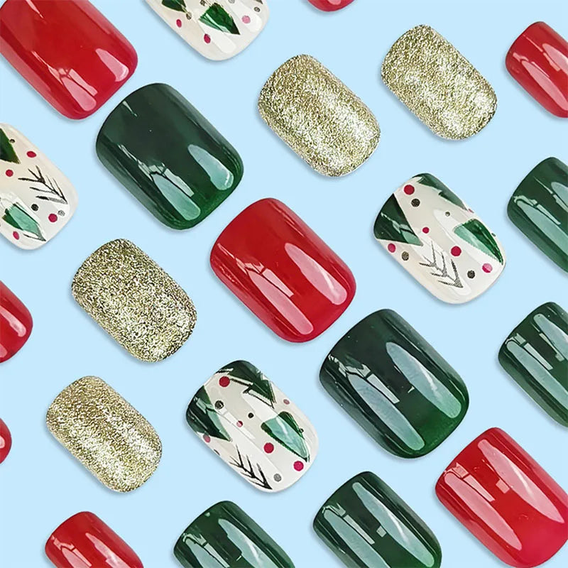 Christmas Glam Stiletto Nails-3