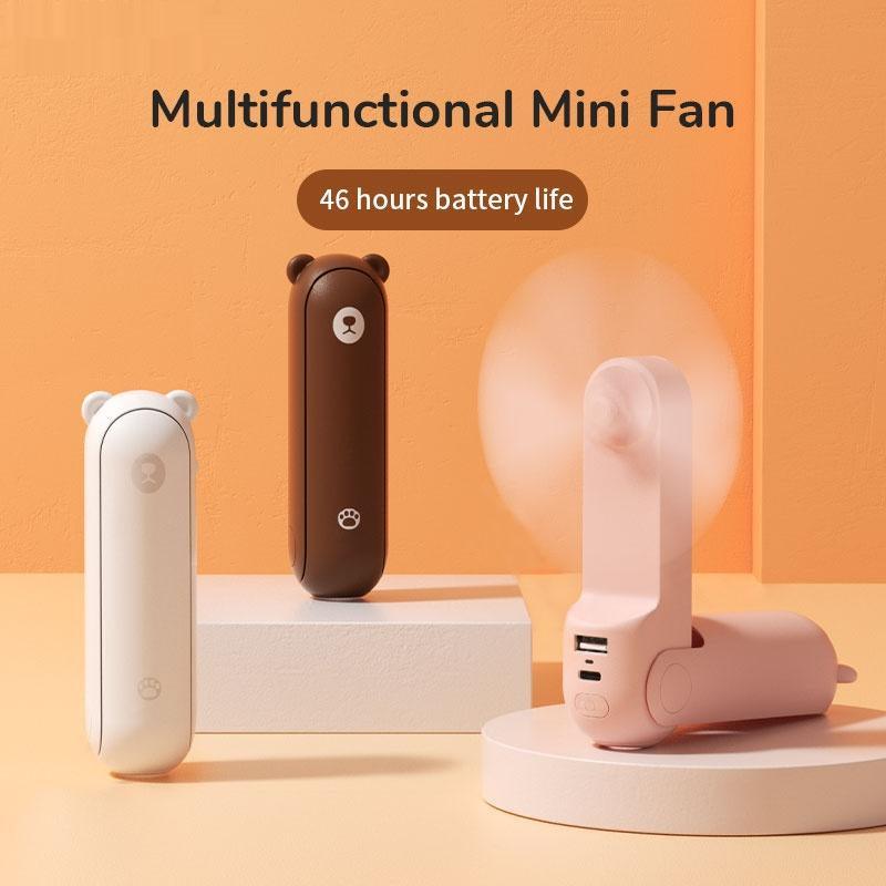 Cool Breeze Companion: Portable Fan with Power Bank Power!-0