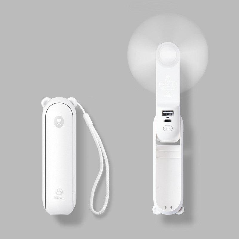 Cool Breeze Companion: Portable Fan with Power Bank Power!-2