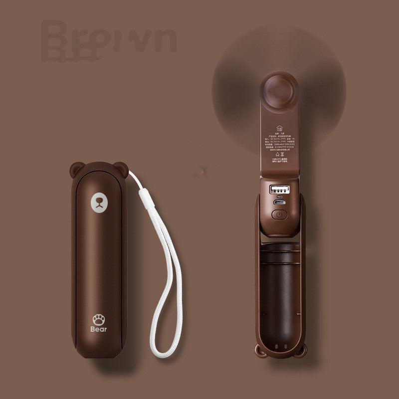 Cool Breeze Companion: Portable Fan with Power Bank Power!-3