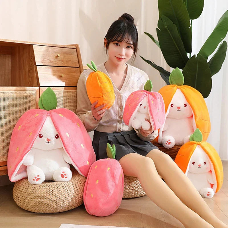 Cute Strawberry Carrot Rabbit Plush Toy 18-35cm-1