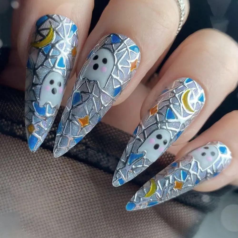Diamond-Studded Almond Press-On Nails-7