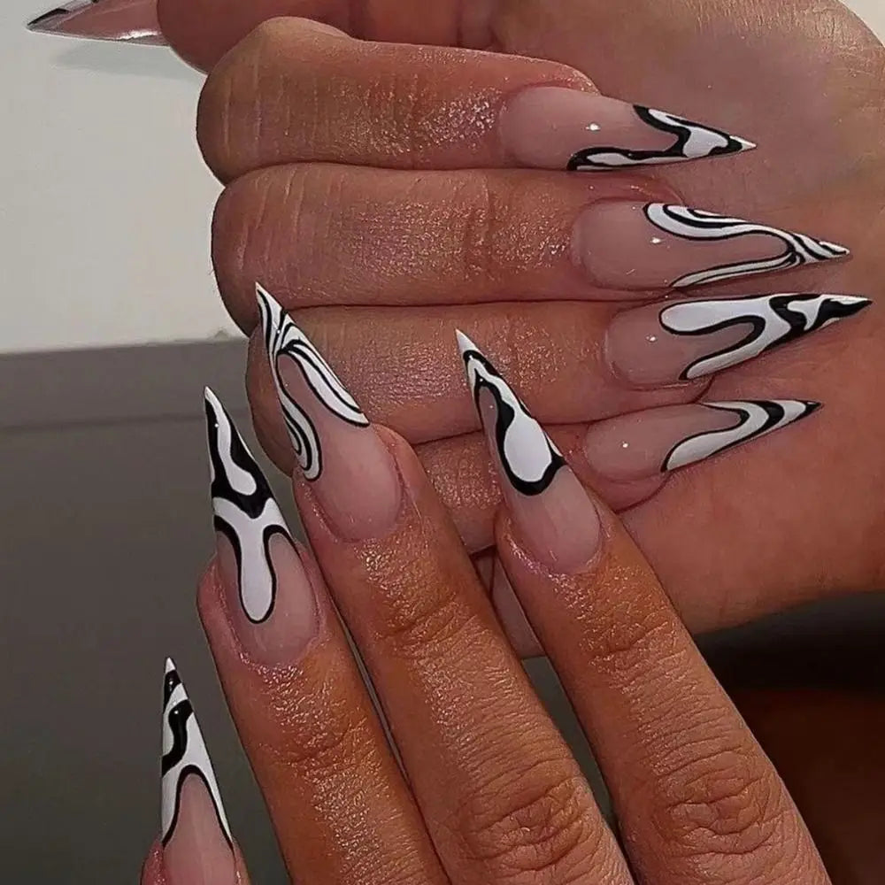 Diamond-Studded Almond Press-On Nails-11