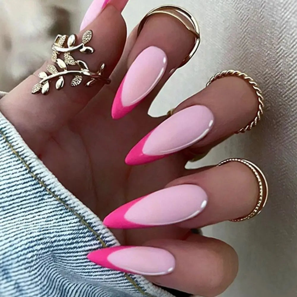 Diamond-Studded Almond Press-On Nails-16