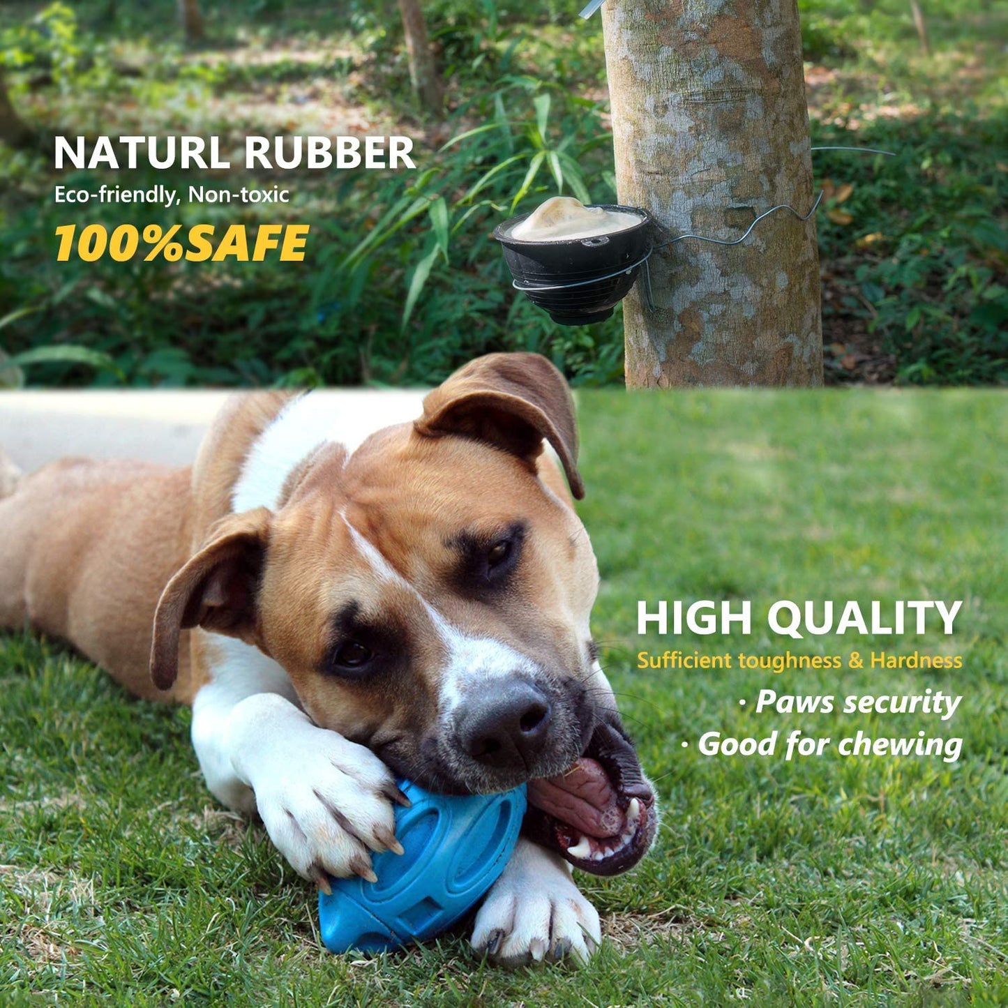 Durable Rubber Squeaky Rugby Dog Ball-1