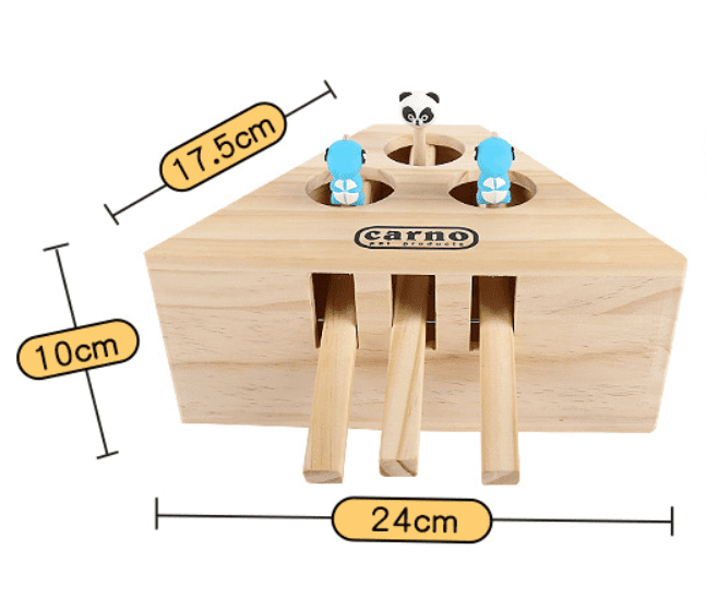 Engaging Wooden Cat and Hamster Interactive Toy-1