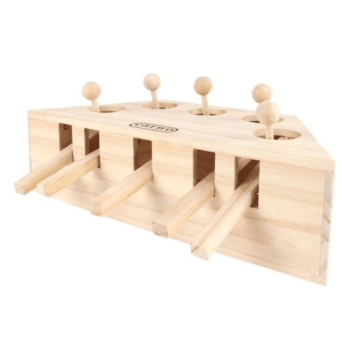 Engaging Wooden Cat and Hamster Interactive Toy-3