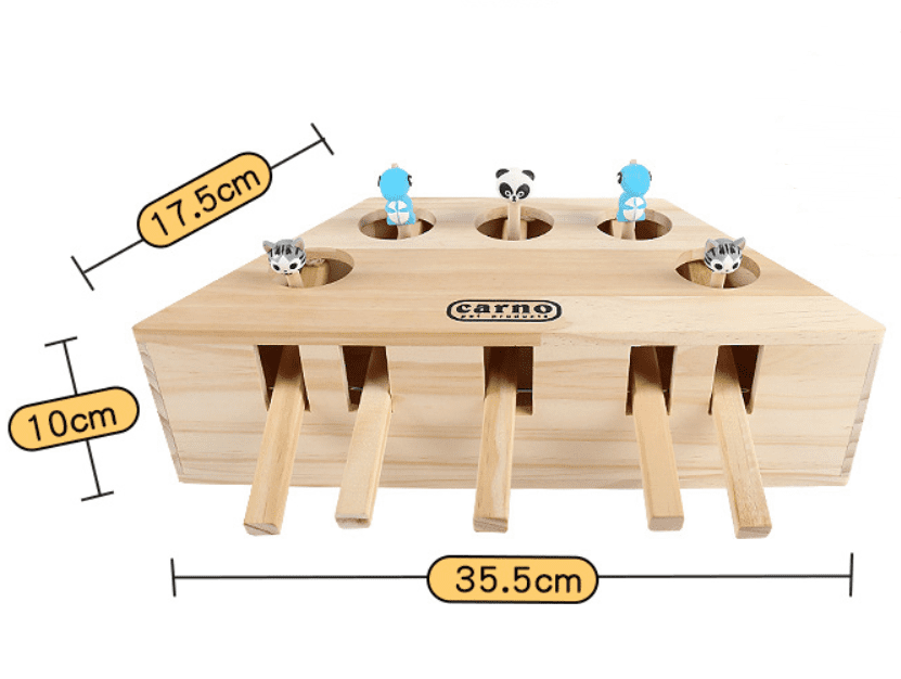 Engaging Wooden Cat and Hamster Interactive Toy-4