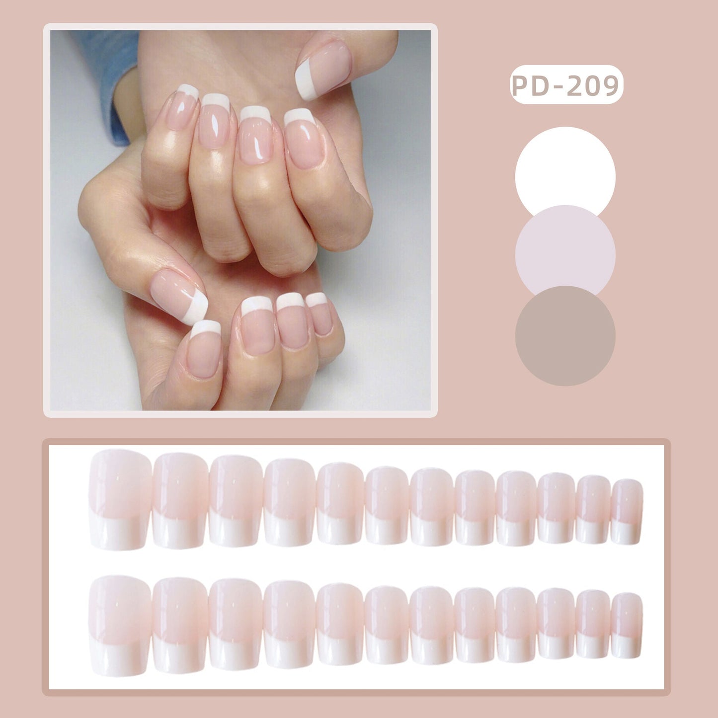 French Long Fake Nails-5