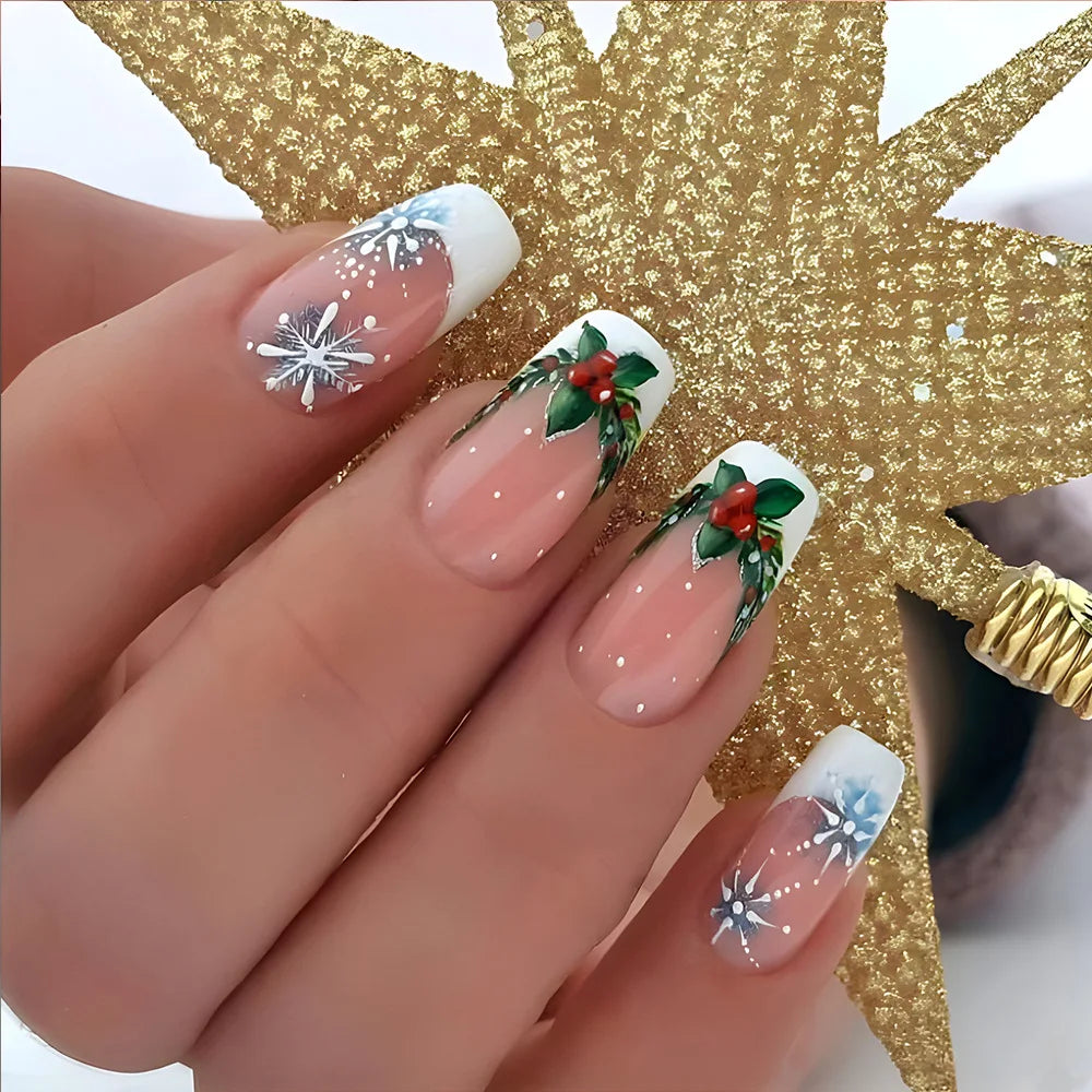 Holiday Glam Green Deer Nail Set-3