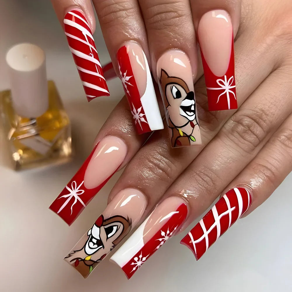 Holiday Glam Green Deer Nail Set-4