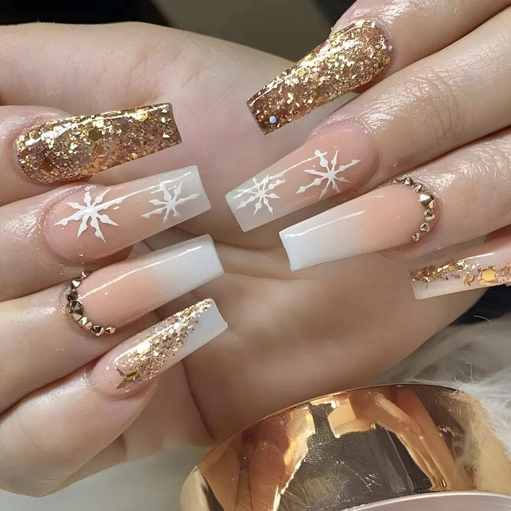 Holiday Glam Green Deer Nail Set-5