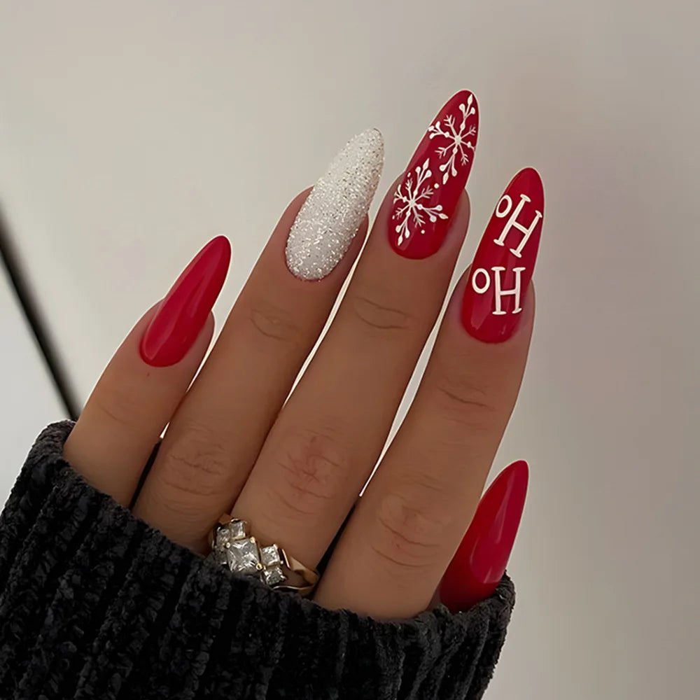 Holiday Glam Green Deer Nail Set-6