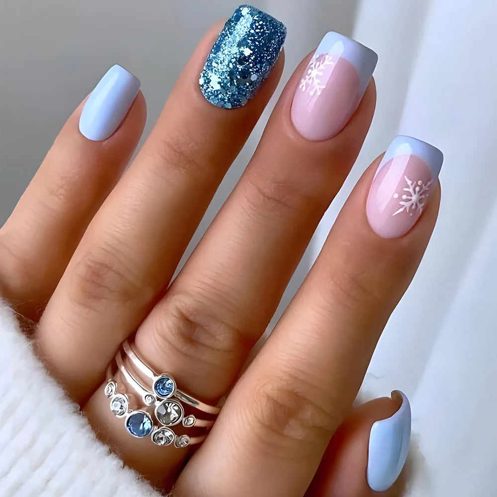 Holiday Glam Green Deer Nail Set-11