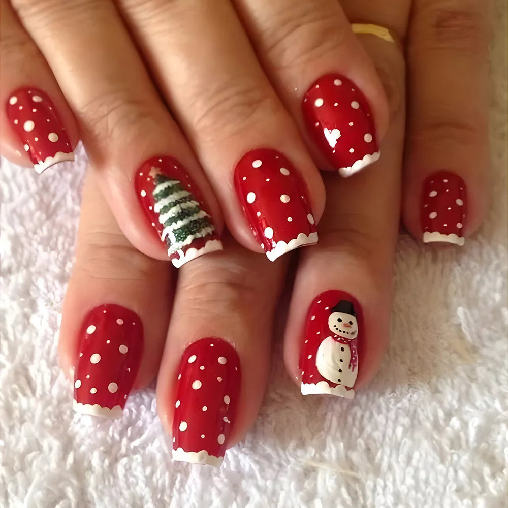 Holiday Glam Green Deer Nail Set-13