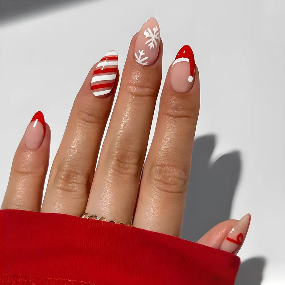 Holiday Glam Green Deer Nail Set-25
