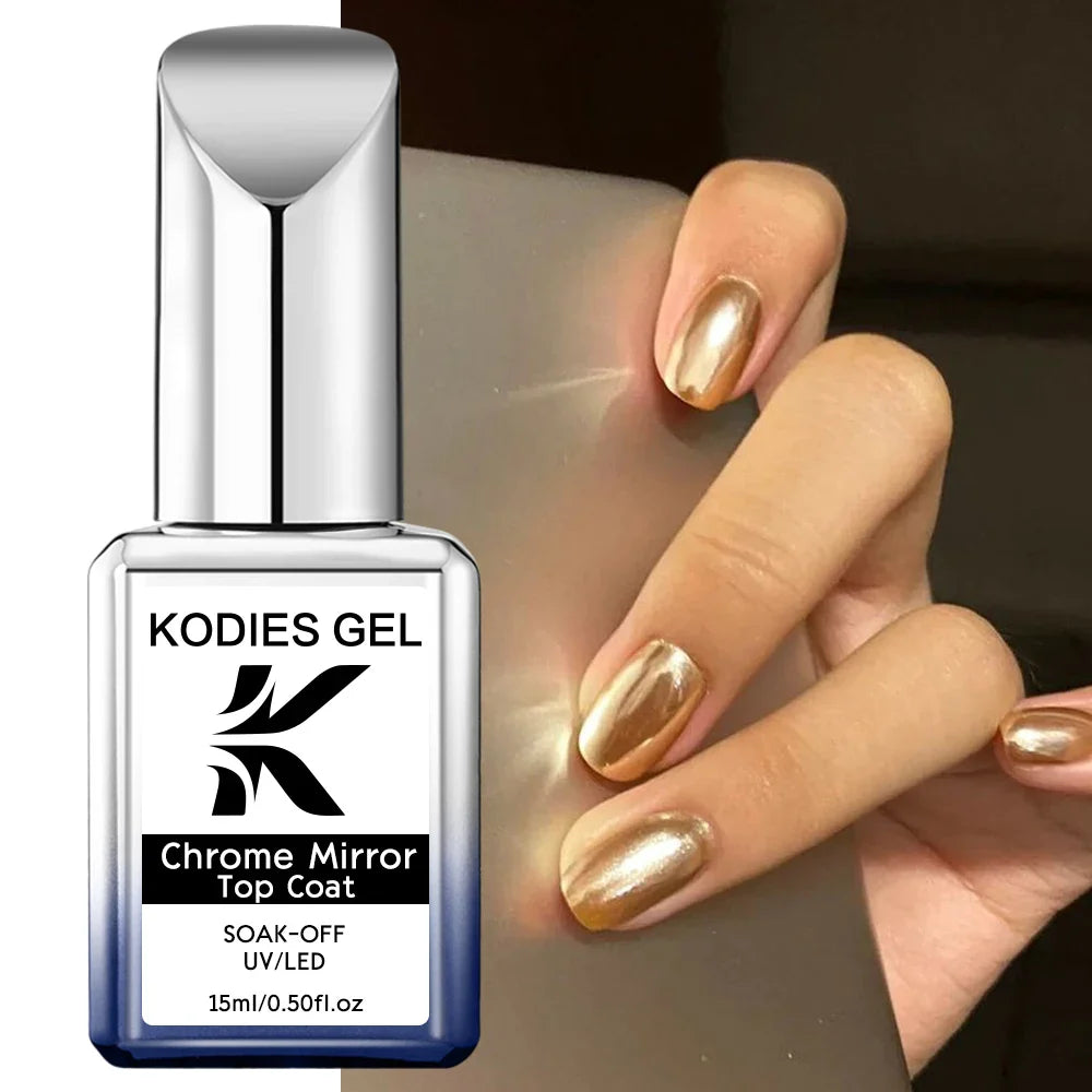 KODIES GEL Chrome Mirror Top Coat for Stunning Nail Shine-4
