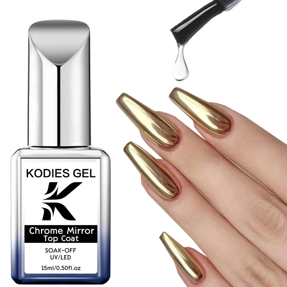 KODIES GEL Chrome Mirror Top Coat for Stunning Nail Shine-5