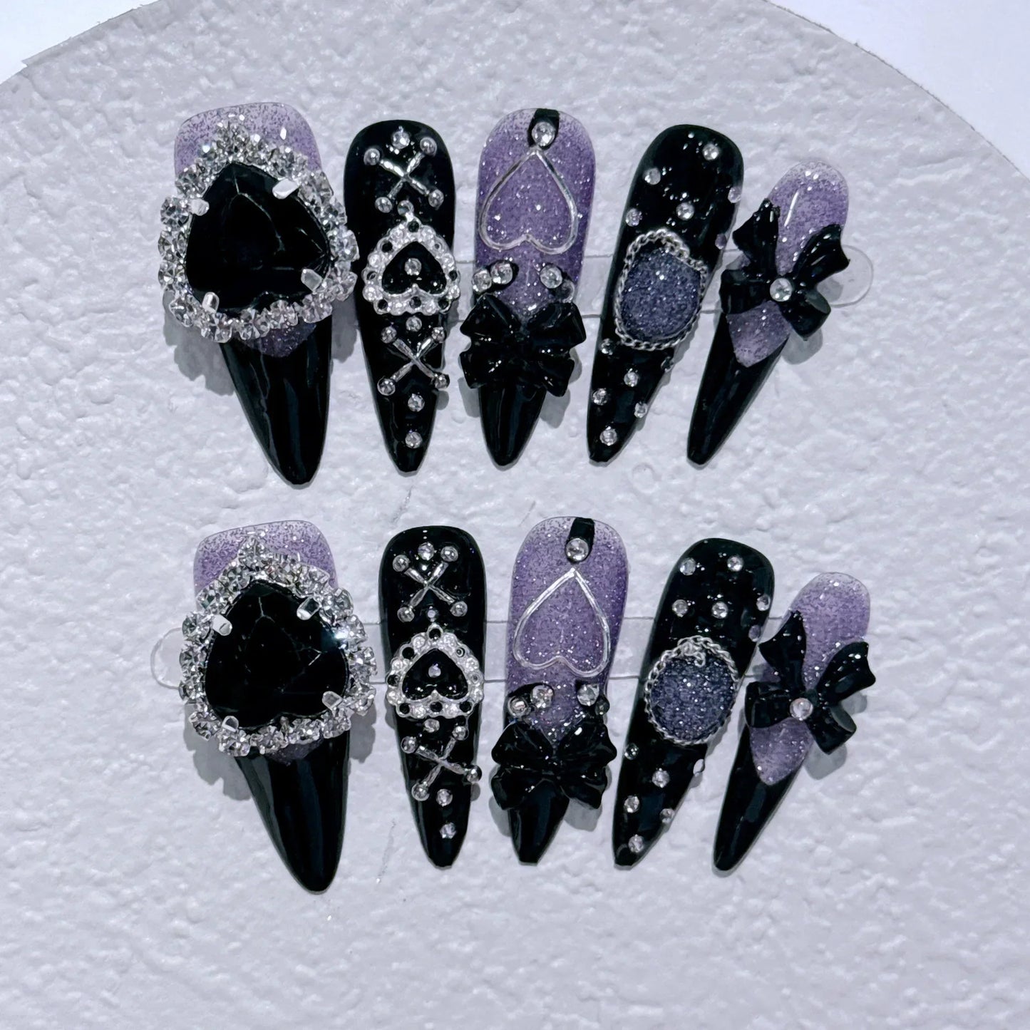 Long Almond Press on Nails-0