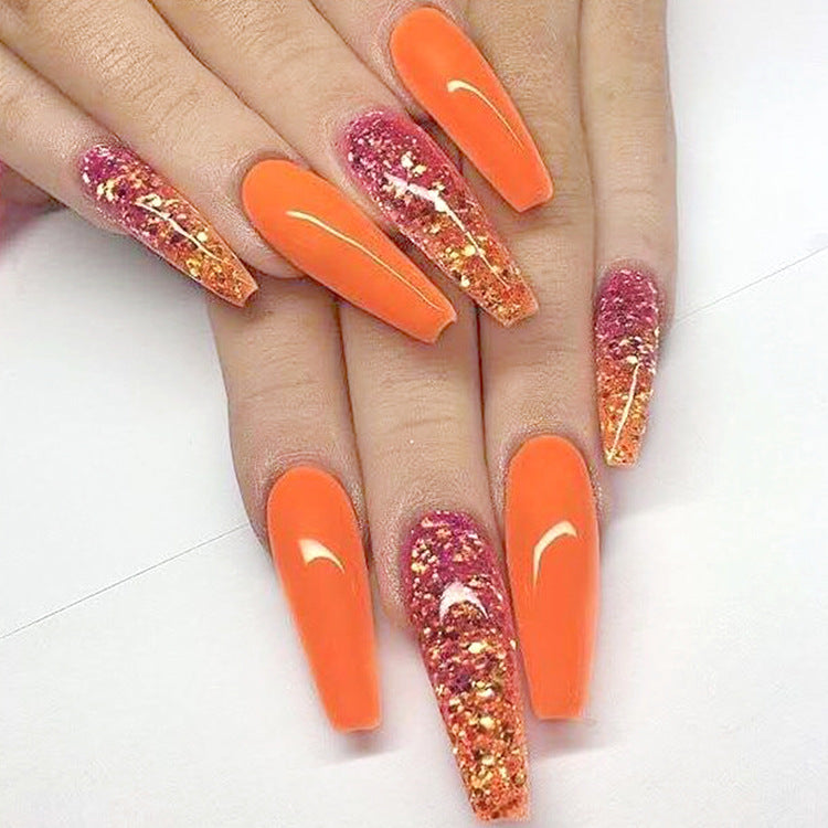 Long Ballet Nails With Flat And Pointed Water Droplets-1