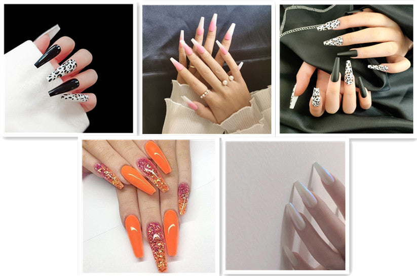 Long Ballet Nails With Flat And Pointed Water Droplets-2