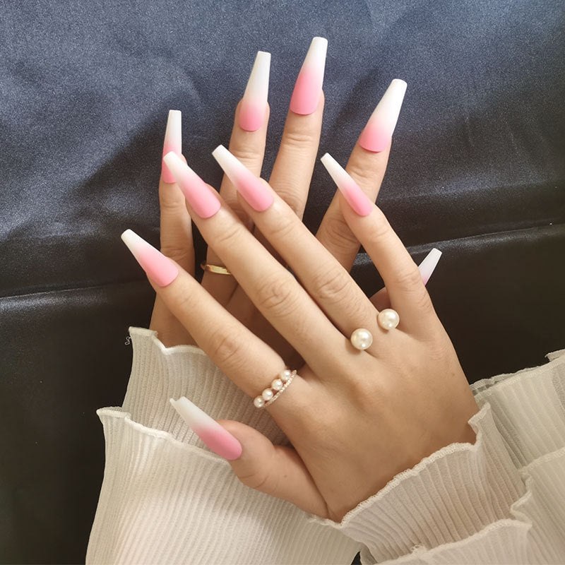 Long Ballet Nails With Flat And Pointed Water Droplets-4