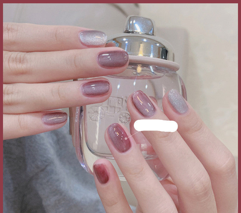 Milk Tea Crystal Cat Eye Nail Polish-3