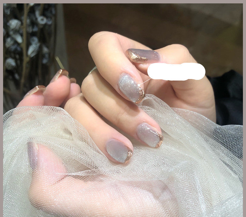 Milk Tea Crystal Cat Eye Nail Polish-9