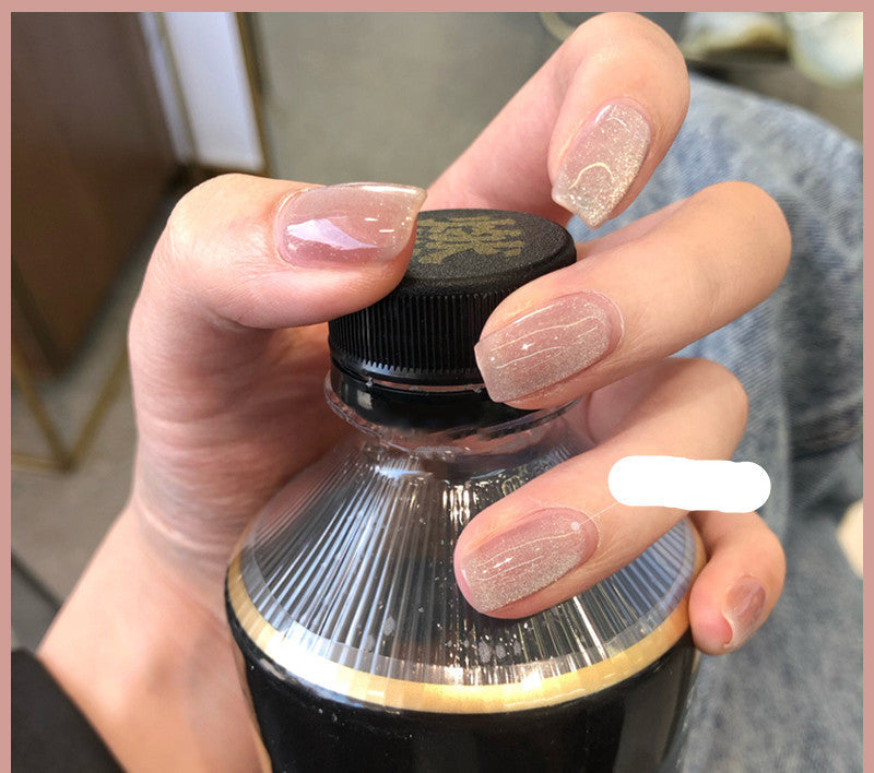 Milk Tea Crystal Cat Eye Nail Polish-6