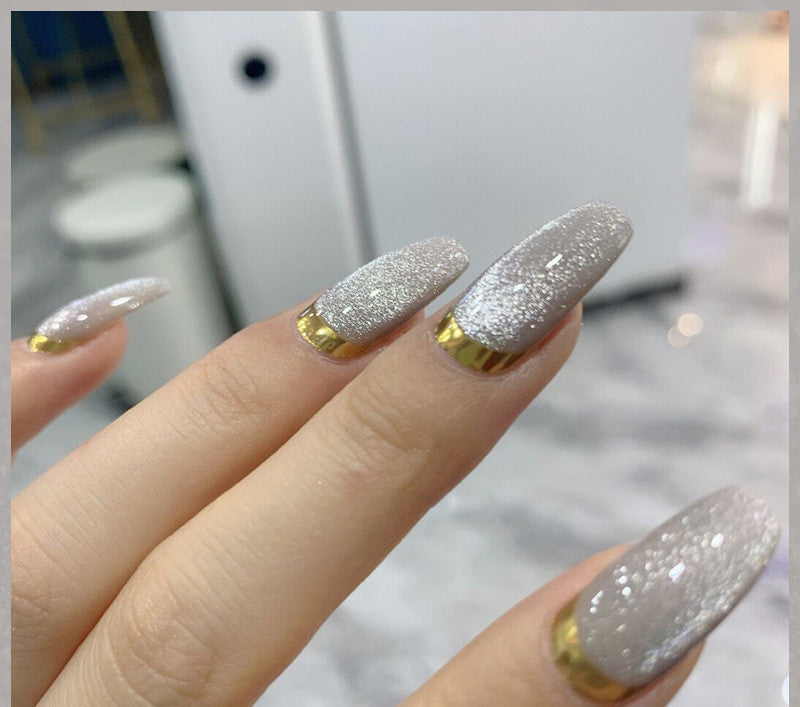 Milk Tea Crystal Cat Eye Nail Polish-10