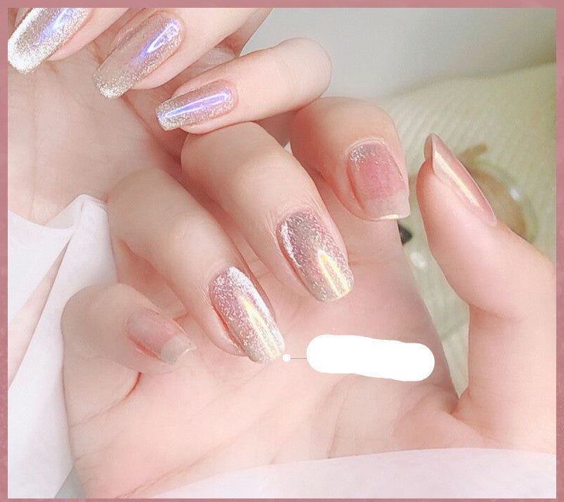 Milk Tea Crystal Cat Eye Nail Polish-22
