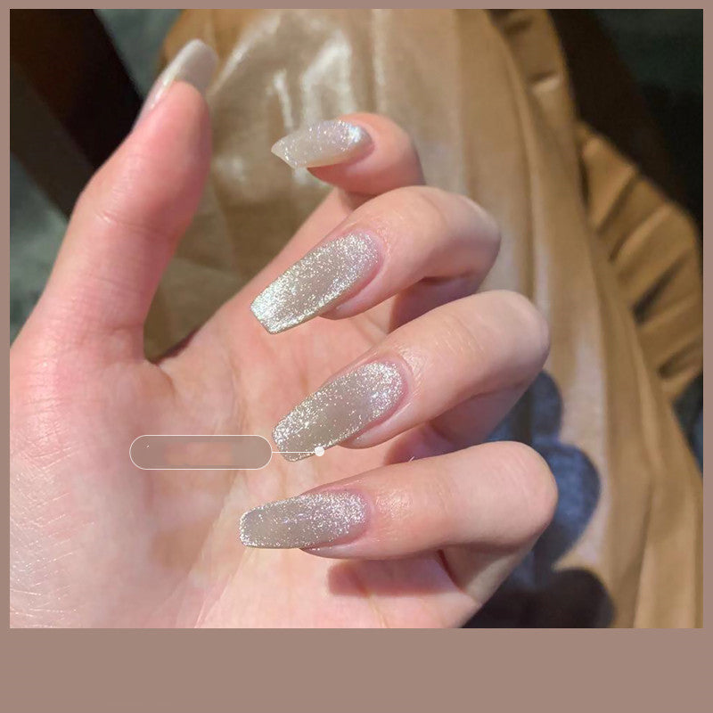 Milk Tea Crystal Cat Eye Nail Polish-28