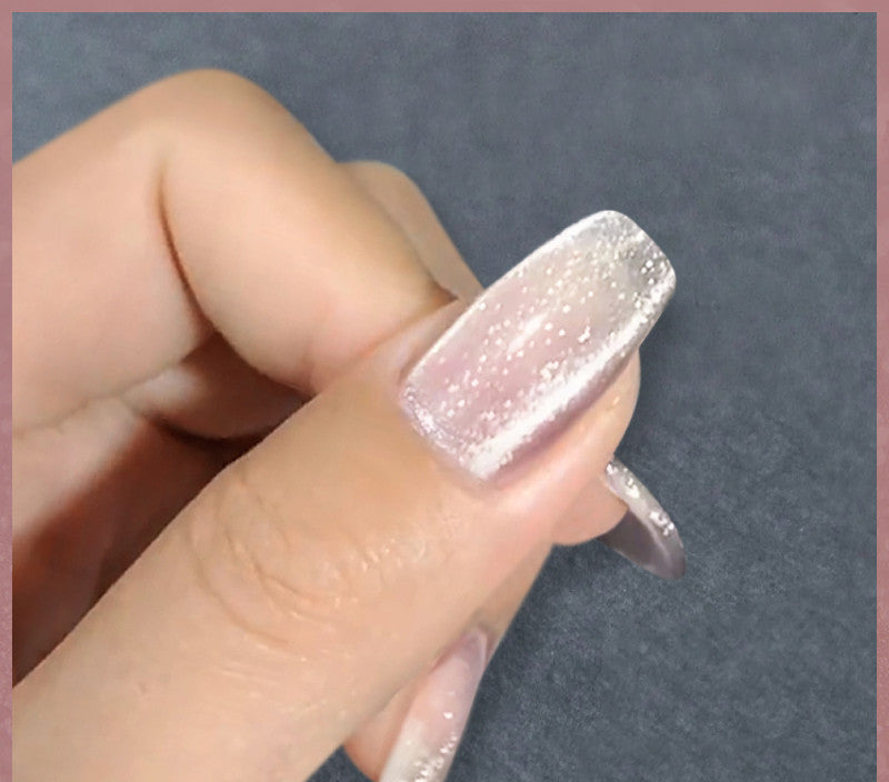 Milk Tea Crystal Cat Eye Nail Polish-20