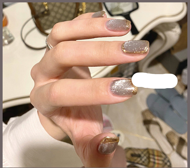 Milk Tea Crystal Cat Eye Nail Polish-18