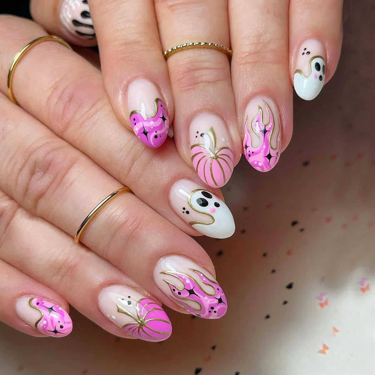 Pumpkin & Ghost Press-On Nails-6