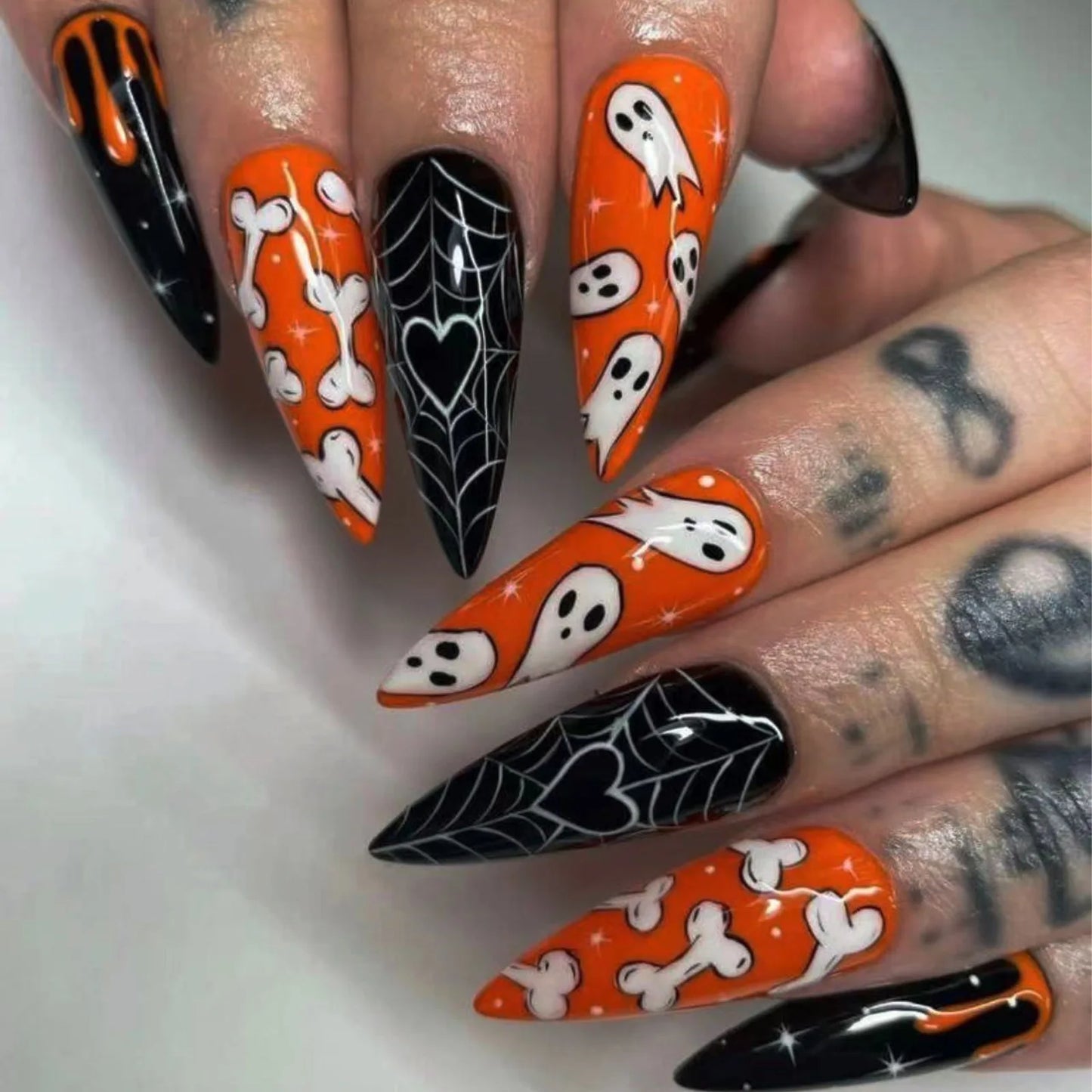 Pumpkin & Ghost Press-On Nails-9