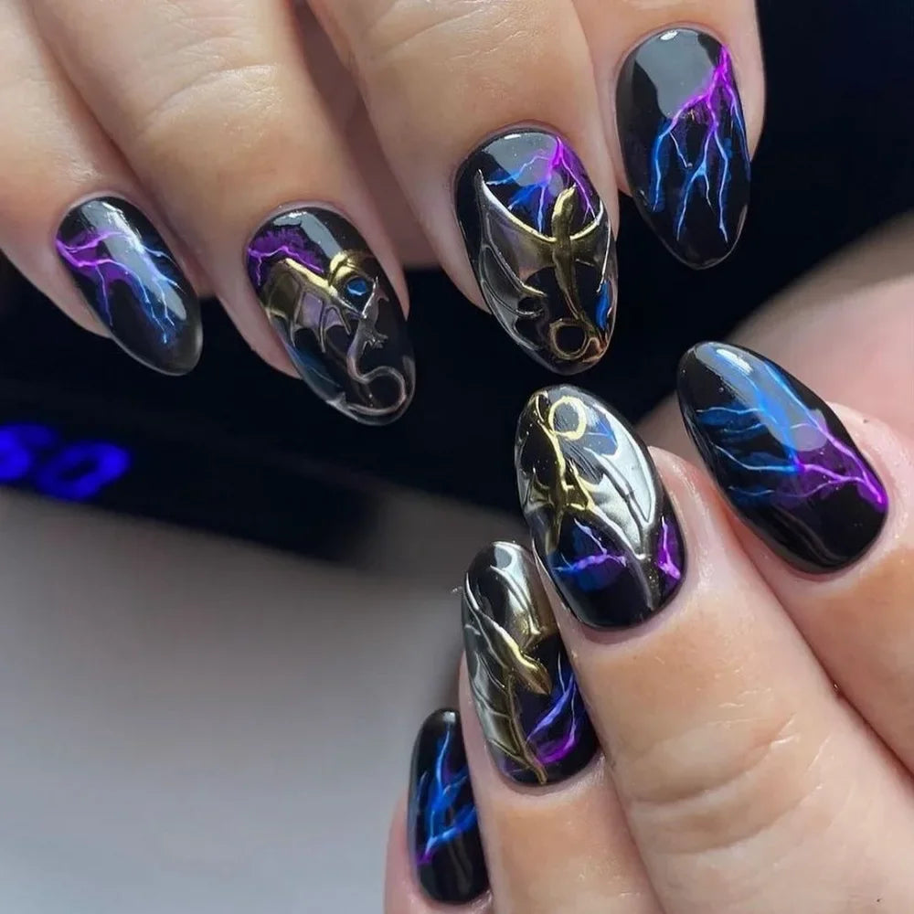 Purple Almond Press-On Nails-2