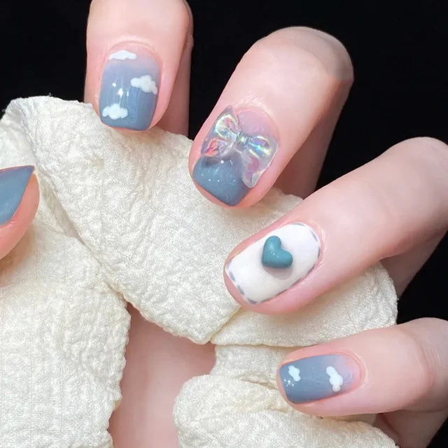 Blue Flame Love Press-On Nails-43