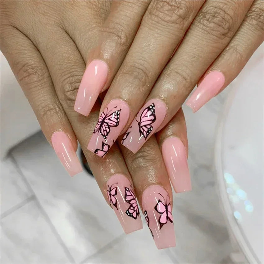 Vibrant Ballerina Nail Tips Set-60