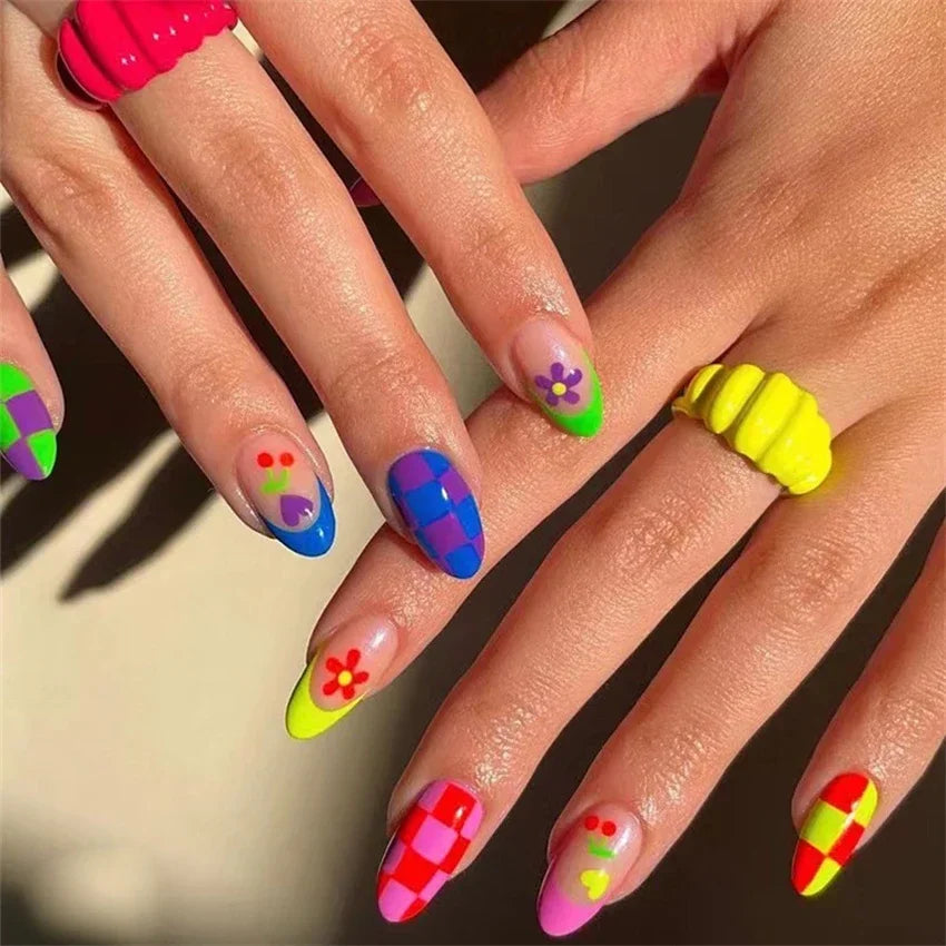 Vibrant Ballerina Nail Tips Set-49