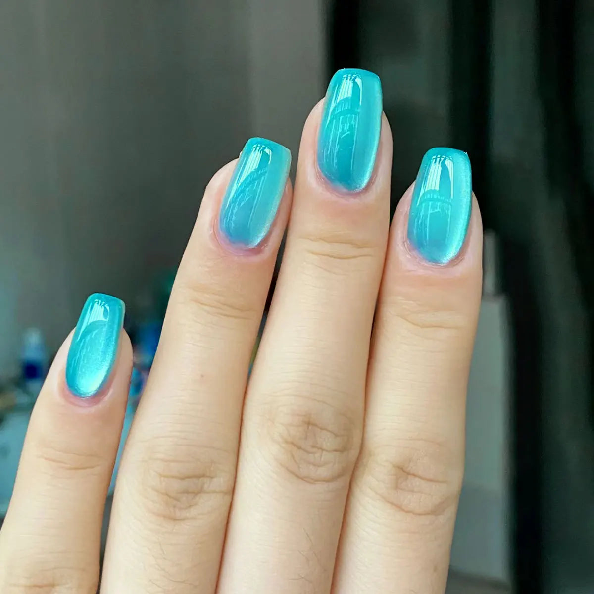 Gradient White Fake Nail Short Square Ballet Simple False Nails-44