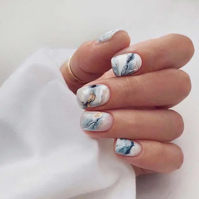 Blue Flame Love Press-On Nails-50